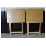 Pair of Wooden Folding TV Trays