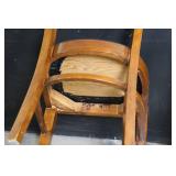 Pair of Wooden Dining Chairs with Black Seats