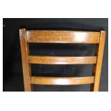 Pair of Wooden Dining Chairs with Black Seats