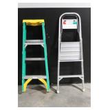 Werner 4.5ft Aluminum Step Ladder and 4ft Fiberglass Step Ladder Set