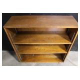 Vintage Wooden Bookcase with Adjustable Shelves and Tapered Legs