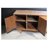 Mid-Century Modern Wood Dresser with Cabinet and Drawers