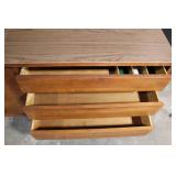 Mid-Century Modern Wood Dresser with Cabinet and Drawers