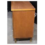 Mid-Century Modern Wooden Dresser with Brass Accents