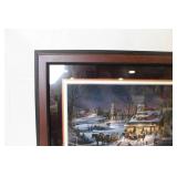 Framed Winter Evening Horse-Drawn Sleigh Artwork by Terry Redlin