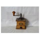 Vintage Fabbrica Nazionale Manual Coffee Grinder with Wood Handle