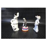 Set of 3 Porcelain Clown and Pierrot Figurines