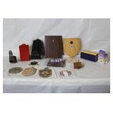 Mixed Lot of Military Plaques, Game Sets, Patches, and Small Collectibles