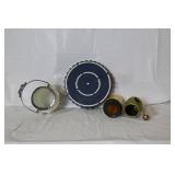 Mixed Lot of Vintage and Decorative Kitchenware including Plate, Biscuit Jar, and Mugs