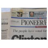 Collection of Historic Newspapers Including Political Headlines and Major Events