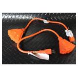 Lot of Extension Cords, Timers, Electrical Adapters, and Wrap-It Straps