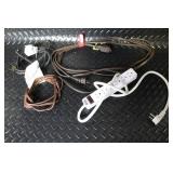 Lot of Extension Cords, Timers, Electrical Adapters, and Wrap-It Straps