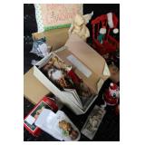 Large Assorted Vintage Christmas Decor Collection with Lighted Figures and Tree