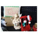 Large Assorted Vintage Christmas Decor Collection with Lighted Figures and Tree