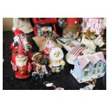 Large Assorted Vintage Christmas Decor Collection with Lighted Figures and Tree