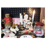 Large Assorted Vintage Christmas Decor Collection with Lighted Figures and Tree