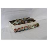 Vintage Soda Bottle Cap Collection including Pepsi, 7up, Diet Rite, and Tab