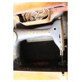 Vintage Singer Treadle Sewing Machine Table with Wood Cabinet