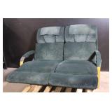 Double Reclining Loveseat with Wood Accents