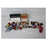 Collection of Vintage Coin Holders and Mixed Coins