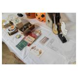 Vintage Halloween Buckets, Coasters, Bottle Caps, Guitar Decor, and Collectibles Lot