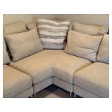 Modern Beige L-Shaped Sectional Sofa with Chaise