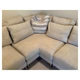 Modern Beige L-Shaped Sectional Sofa with Chaise