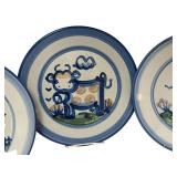 PTRY - Set of 5 Hand-Painted M. A. Hadley Farmhouse Dinner Plates