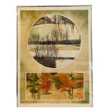 LLSTR - Vintage Framed Etching Print by Bill Ellingson - Earth Space