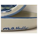 PTRY - Set of 2 M.A. Hadley Pottery Platters with Whale Design