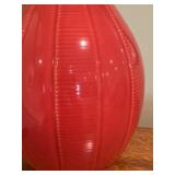 Orange Ceramic Table Lamp with White Shade