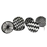 PTRY - Set of 8 Marimekko for Target Melamine Plates, Assorted Black & White Patterns