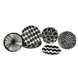 PTRY - Set of 8 Marimekko for Target Melamine Plates, Assorted Black & White Patterns