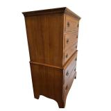 LLBR - Vintage Davis Cabinet Company Chambord Walnut Chest on Chest