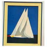 LLBR - Signed K. Berg Framed Sailboat Print