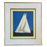 LLBR - Signed K. Berg Framed Sailboat Print
