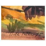 LLSTR - Framed Original Watercolor by Bela Petheo, 1975