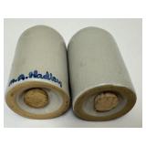 PTRY - M.A. Hadley Pottery Hand Painted Farmer and Wife Salt and Pepper Shakers