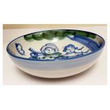 M.A. Hadley Hand Painted Pottery Farmer and Wife Serving Bowl