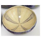 PTRY - Set of 8 Handcrafted Ceramic Bowls with Purple and Green Sea Urchin Design