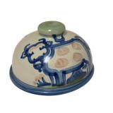 PTRY - M.A. Hadley Domed Covered Cheese or Butter Dish with Cow Design