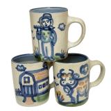 PTRY - Set of 3 M.A. Hadley Hand Painted Farmhouse Mugs