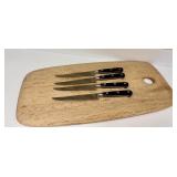 PTRY - J.A. Henckels Set of 4 Steak Knives with Wood Cutting Board