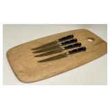 PTRY - J.A. Henckels Set of 4 Steak Knives with Wood Cutting Board