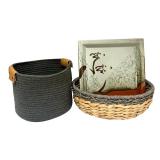 DR - Artisan Pottery Plate and Decorative Basket Set