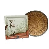DR - Artisan Pottery Plate and Decorative Basket Set