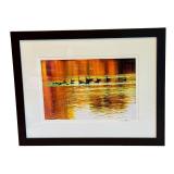 LLBR - David Matthew Signed Photographic Print Geese on Lake, Professionally Framed