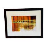 LLBR - David Matthew Signed Photographic Print Geese on Lake, Professionally Framed