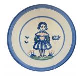 PTRY - Set of 4 M.A. Hadley Pottery 11-Inch Dinner Plates Hand Painted