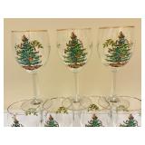 PTRY - Set of 8 Spode Christmas Tree Wine Glasses, 7 Inch